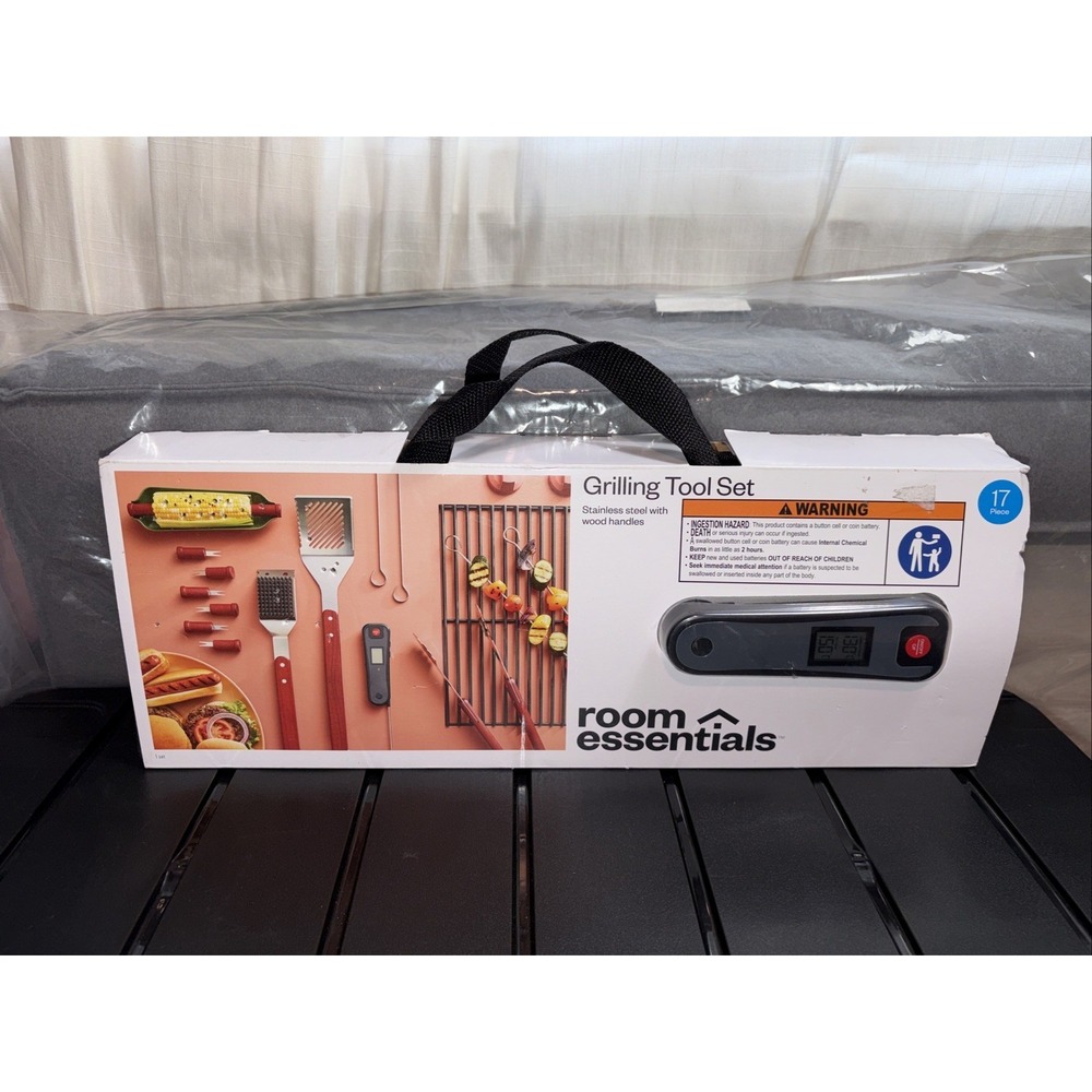 17pc BBQ Stainless Steel Grill Spatula Set Black - Room Essentials (BRAND NEW)